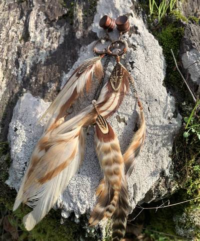 XL Long Feather Earrings Plugs 12mm image 3