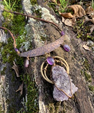 Amethyst Persephone Metalwork Necklace image 8