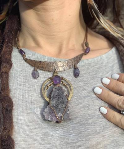 Amethyst Persephone Metalwork Necklace image 6