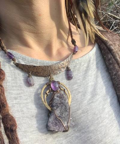 Amethyst Persephone Metalwork Necklace image 5