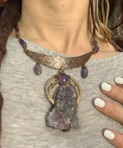 Amethyst Persephone Metalwork Necklace image 4
