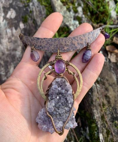 Amethyst Persephone Metalwork Necklace image 1