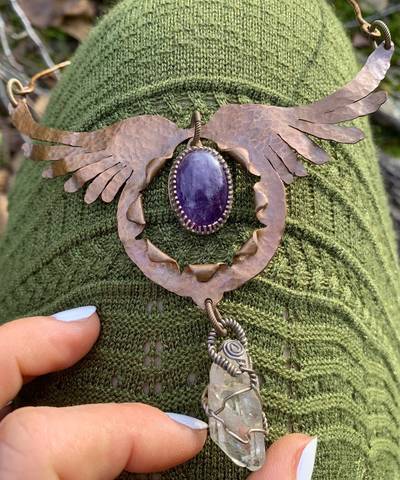 Angel Wings Amethyst Necklace image 3