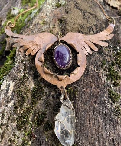 Angel Wings Amethyst Necklace image 2
