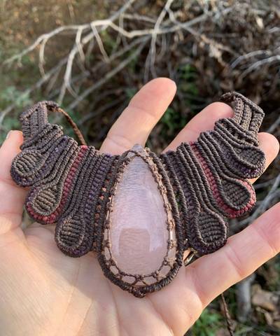 Rose Quarts Butterfly Necklace image 3