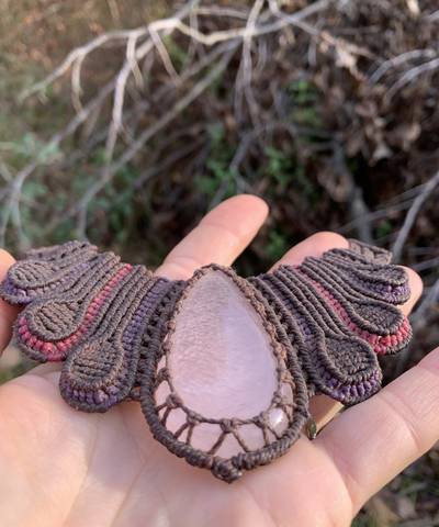 Rose Quarts Butterfly Necklace image 4