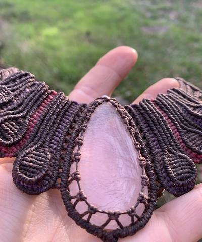 Rose Quarts Butterfly Necklace image 5