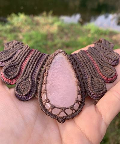 Rose Quarts Butterfly Necklace image 7